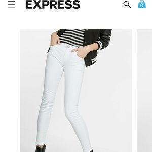 White Mid Rise Stretch Jean Leggings